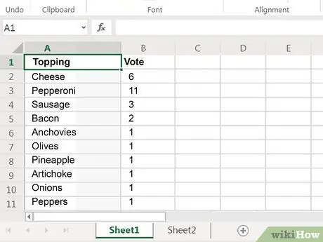 Vytvořte tabulku v aplikaci Excel Krok 4