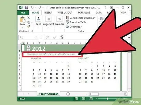 Ustvarite koledar v programu Microsoft Excel 3. korak