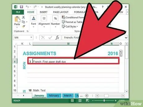 Lag en kalender i Microsoft Excel Trinn 6