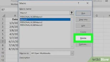 Ta bort ett makro i Excel Steg 9