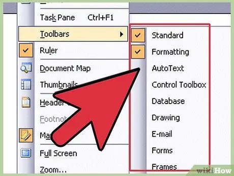 Ajouter des barres d'outils à Microsoft Word Étape 2