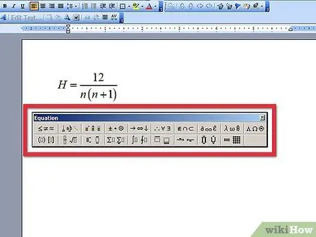 Вмъкнете уравнения в Microsoft Word Стъпка 3