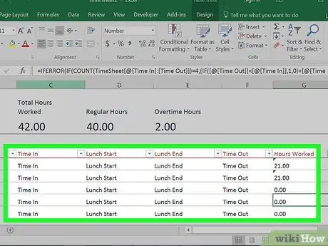 คำนวณเวลาบนสเปรดชีต Excel ขั้นตอนที่ 7