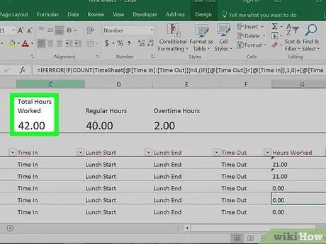 Excel электрондық кестесінде уақытты есептеу 9 -қадам