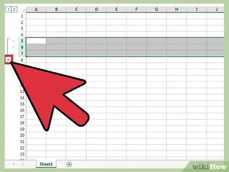 Ukryj wiersze w programie Excel Krok 5