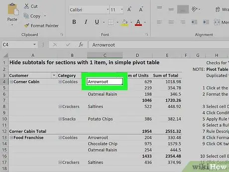 Magdagdag ng isang Haligi sa isang Pivot Table Hakbang 2