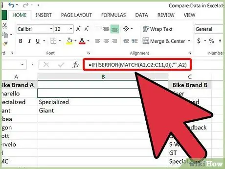 በ Excel ተመን ሉህ ደረጃ 1 ላይ ያገለገሉ የሕዋስ ቀመሮች ደረጃ 1