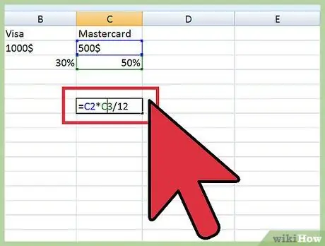 Изчислете лихвите по кредитни карти с Excel Стъпка 5