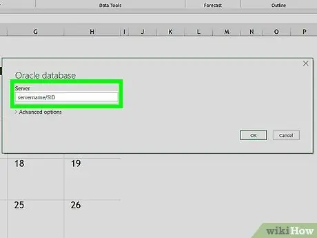 Connect Excel to an Oracle Database Step 6