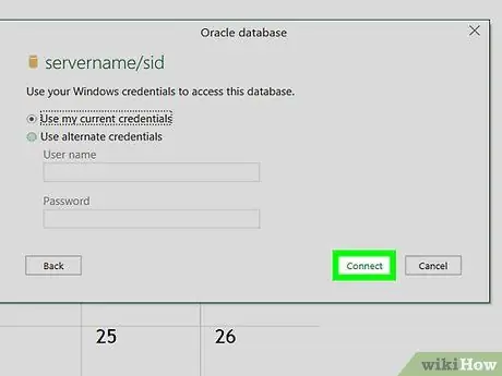 Connect Excel to an Oracle Database Step 9