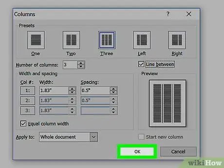 Krok 15: Pridajte stĺpce do programu Microsoft Word