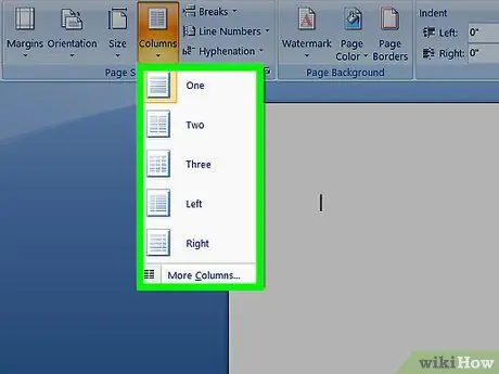 Microsoft Word -də Sütunlar əlavə edin Addım 5