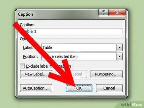 Add a Caption to a Table in Word Step 8