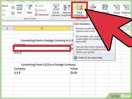 Cree un conversor de divisas con Microsoft Excel Paso 13