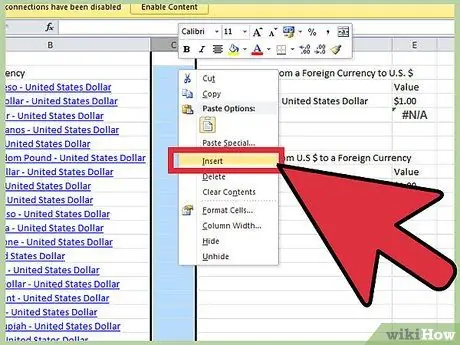 Crie um conversor de moeda com o Microsoft Excel Etapa 22