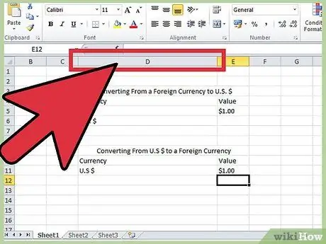 Lumikha ng isang Currency Converter Sa Microsoft Excel Hakbang 3