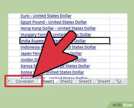 Crie um conversor de moeda com o Microsoft Excel, etapa 9