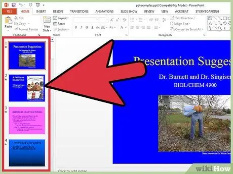 Verberg een dia in PowerPoint-presentatie Stap 2