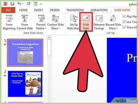 PowerPoint Təqdimat Adım 5 -də bir slaydı gizlət