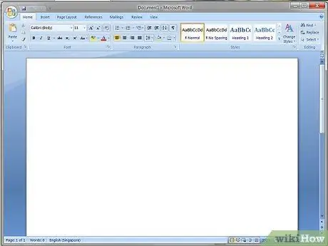 Double Space in Word 2007 Step 1