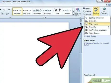 Use o dicionário de sinônimos no Microsoft Word Etapa 1