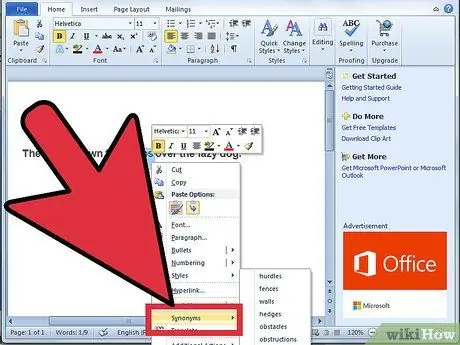 ใช้อรรถาภิธานใน Microsoft Word ขั้นตอนที่ 5