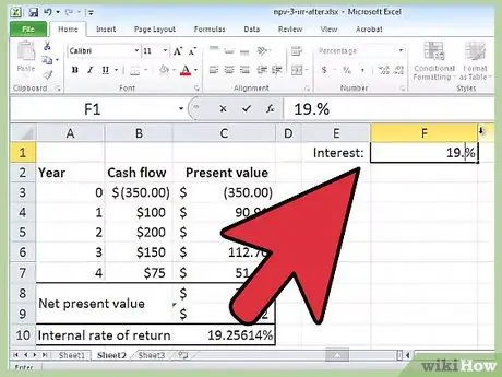 Beregn en Irr på Excel Trinn 9