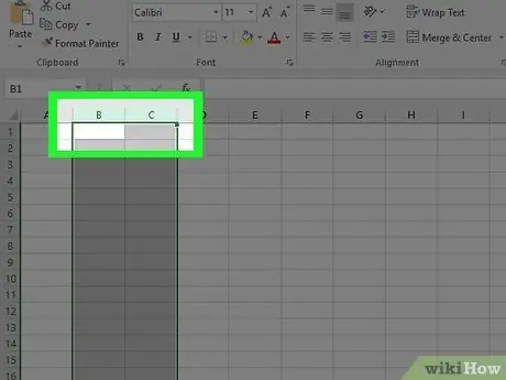 طي الأعمدة في Excel الخطوة 2