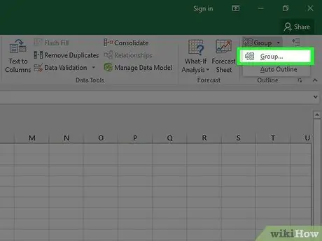 Collapse Columns in Excel Step 5