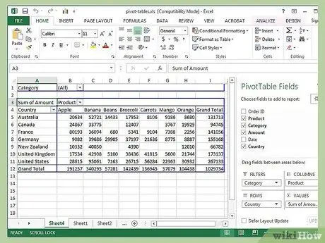 Lägg till rader i ett pivottabell Steg 1