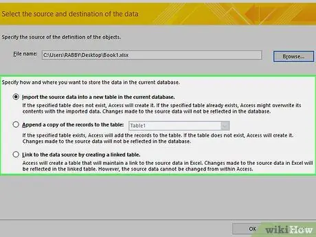 Vytvorte databázu z tabuľky programu Excel, krok 11