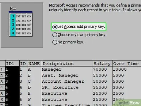 Vytvorte databázu z tabuľky programu Excel, krok 19