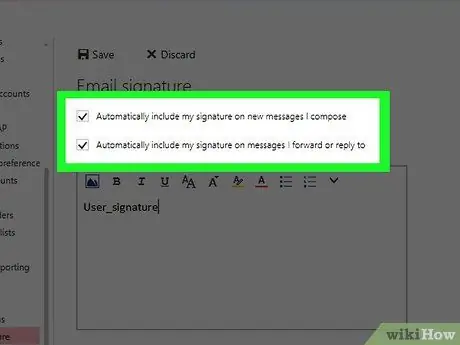 Pridėkite parašą „Microsoft Outlook“6 veiksme