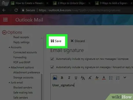 Krok 7: Pridajte podpis do programu Microsoft Outlook