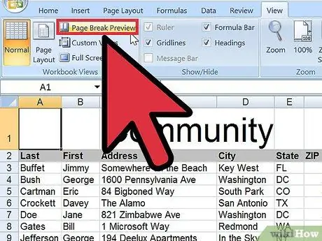 Insert a Page Break in an Excel Worksheet Step 2