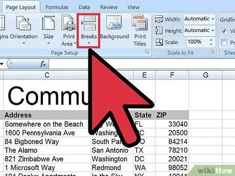 Sett inn et sideskift i et Excel -regneark Trinn 5