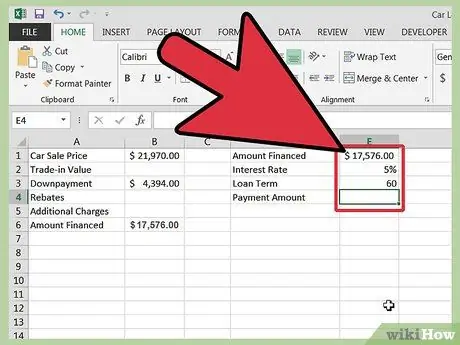 Kalkulahin ang isang Car Loan sa Excel Hakbang 7