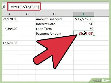 Υπολογισμός δανείου αυτοκινήτου στο Excel Βήμα 8