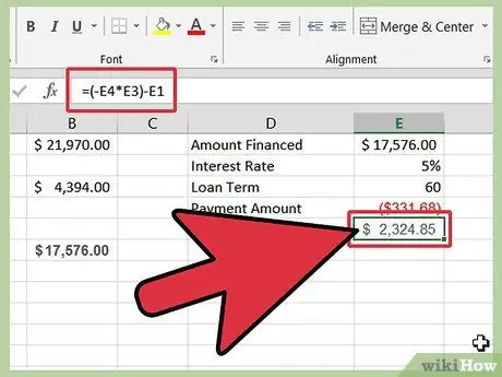 Excel дээр машины зээлийг тооцоолох 9 -р алхам