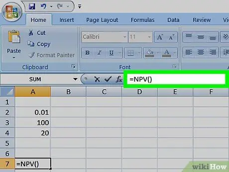 Bereken NPV in Excel Stap 8