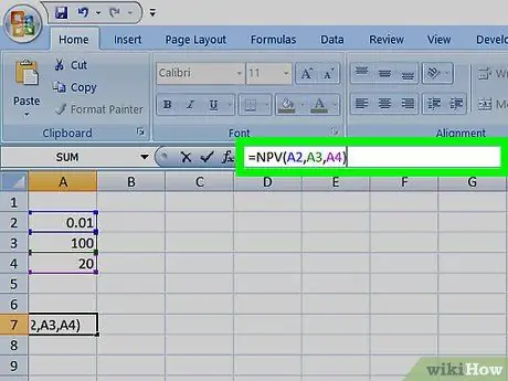 Bereken NPV in Excel Stap 9