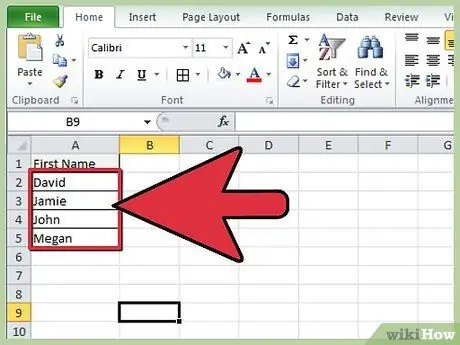 Mga alpabeto na Cell sa Excel Hakbang 4