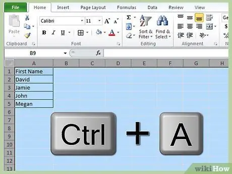 Alphabétiser les cellules dans Excel Étape 6