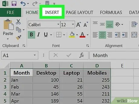 Buat Graf Garisan dalam Microsoft Excel Langkah 5