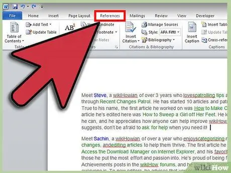 Microsoft Word бағдарламасына Сілтеме қосу 1 -қадам