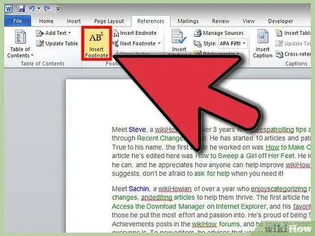 Přidejte poznámku pod čarou k aplikaci Microsoft Word, krok 3