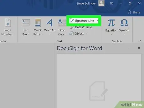 Skaitmeninio parašo pridėjimas „MS Word“dokumente 22 veiksmas