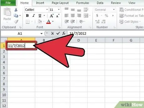 احسب يوم الأسبوع في Excel الخطوة 1