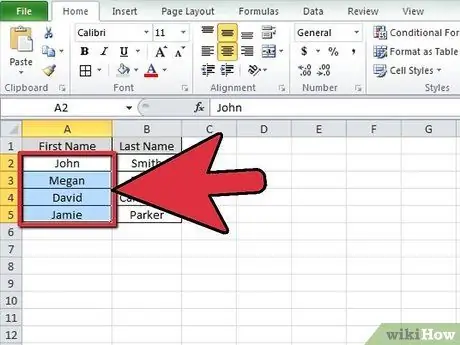 Сортирайте списък в Microsoft Excel Стъпка 1