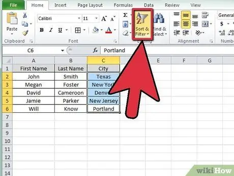 قم بفرز قائمة في Microsoft Excel الخطوة 6